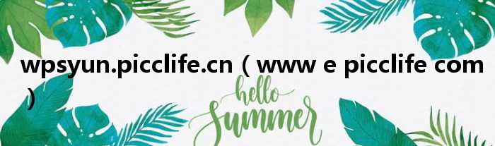 wpsyun.picclife.cn（www e picclife com）