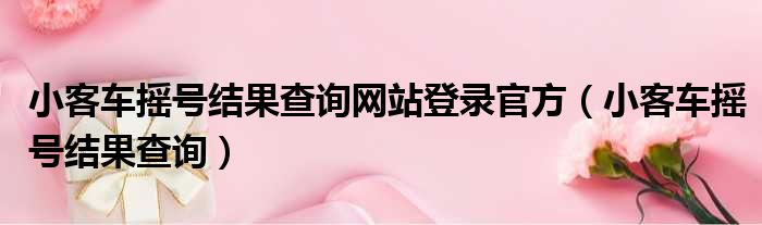 小客车摇号结果查询网站登录官方（小客车摇号结果查询）