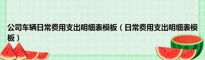 公司车辆日常费用支出明细表模板（日常费用支出明细表模板）