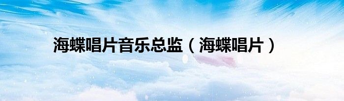 海蝶唱片音乐总监（海蝶唱片）