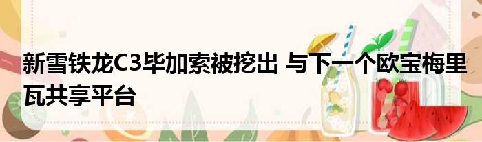 新雪铁龙C3毕加索被挖出 与下一个欧宝梅里瓦共享平台