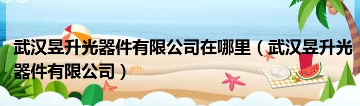 武汉昱升光器件有限公司在哪里（武汉昱升光器件有限公司）
