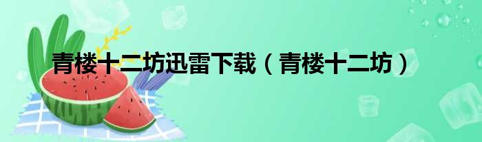 青楼十二坊迅雷下载（青楼十二坊）