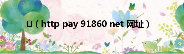 （http pay 91860 net 网址）