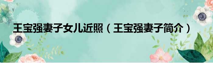 王宝强妻子女儿近照（王宝强妻子简介）