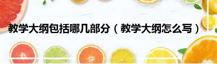 教学大纲包括哪几部分（教学大纲怎么写）
