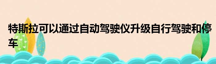 特斯拉可以通过自动驾驶仪升级自行驾驶和停车