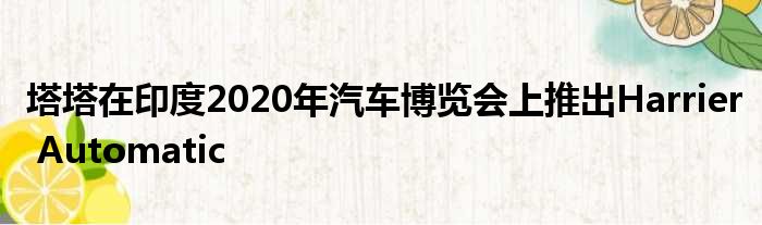 塔塔在印度2020年汽车博览会上推出Harrier Automatic