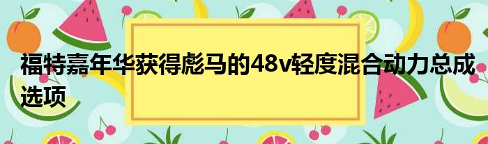福特嘉年华获得彪马的48v轻度混合动力总成选项