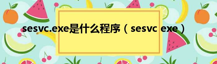 sesvc.exe是什么程序（sesvc exe）