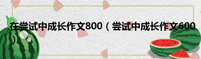 在尝试中成长作文800（尝试中成长作文600）