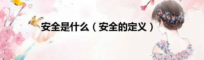 安全是什么（安全的定义）