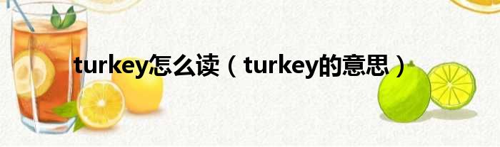 turkey怎么读（turkey的意思）