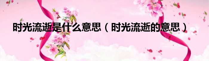 时光流逝是什么意思（时光流逝的意思）