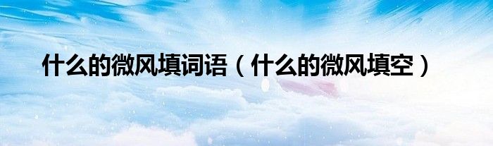 什么的微风填词语（什么的微风填空）