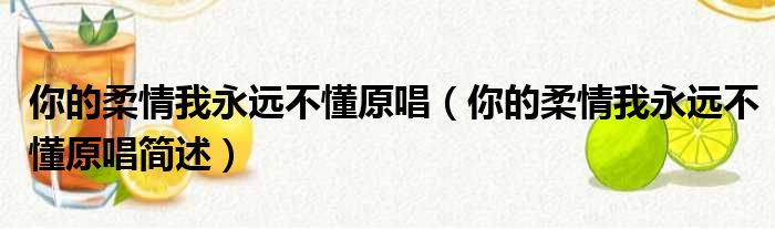 你的柔情我永远不懂原唱（你的柔情我永远不懂原唱简述）