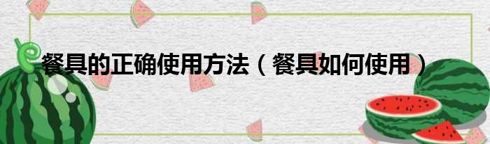 餐具的正确使用方法（餐具如何使用）