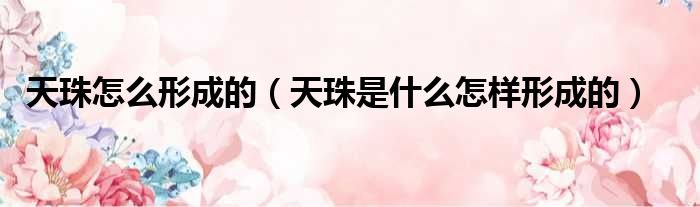 天珠怎么形成的（天珠是什么怎样形成的）