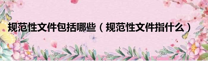 规范性文件包括哪些（规范性文件指什么）