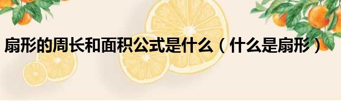 扇形的周长和面积公式是什么（什么是扇形）