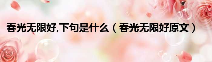 春光无限好,下句是什么（春光无限好原文）