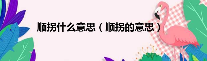 顺拐什么意思（顺拐的意思）