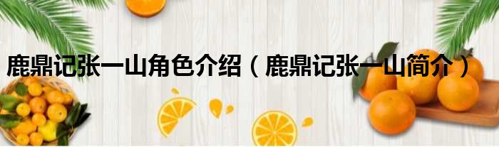 鹿鼎记张一山角色介绍（鹿鼎记张一山简介）