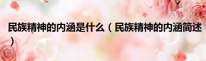 民族精神的内涵是什么（民族精神的内涵简述）