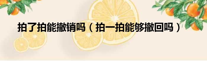 拍了拍能撤销吗（拍一拍能够撤回吗）