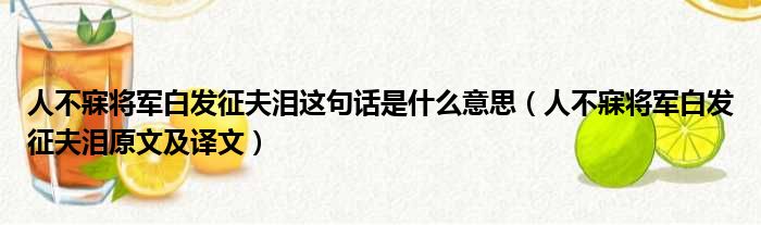 人不寐将军白发征夫泪这句话是什么意思（人不寐将军白发征夫泪原文及译文）