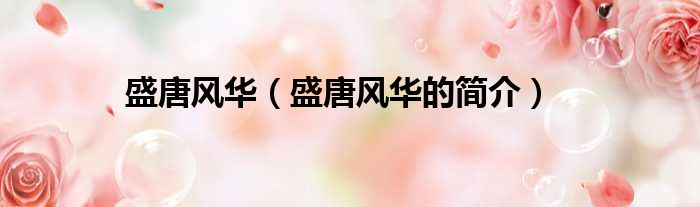 盛唐风华（盛唐风华的简介）