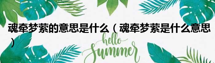 魂牵梦萦的意思是什么（魂牵梦萦是什么意思）