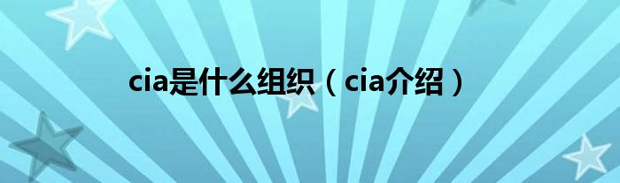 cia是什么组织（cia介绍）