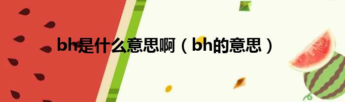 bh是什么意思啊（bh的意思）