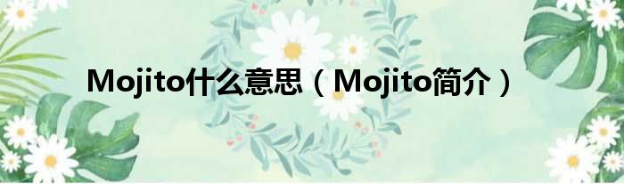 Mojito什么意思（Mojito简介）
