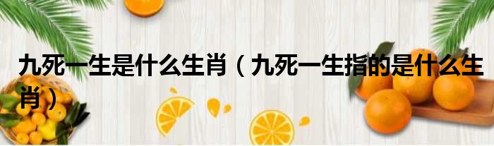 九死一生是什么生肖（九死一生指的是什么生肖）