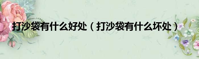 打沙袋有什么好处（打沙袋有什么坏处）