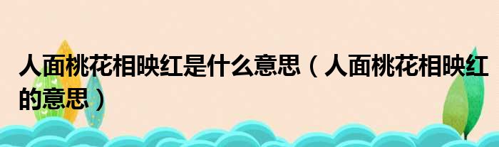 人面桃花相映红是什么意思（人面桃花相映红的意思）