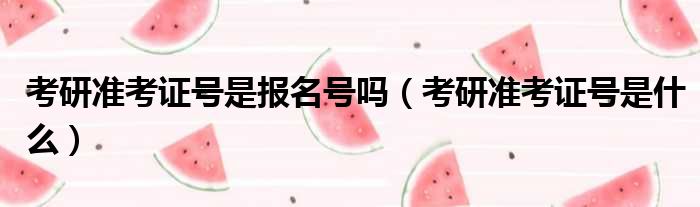 考研准考证号是报名号吗（考研准考证号是什么）