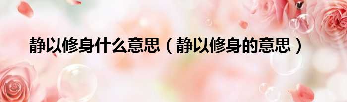 静以修身什么意思（静以修身的意思）