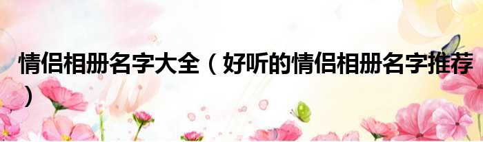 情侣相册名字大全（好听的情侣相册名字推荐）