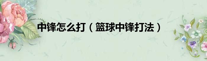 中锋怎么打（篮球中锋打法）