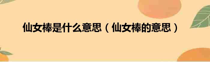 仙女棒是什么意思（仙女棒的意思）