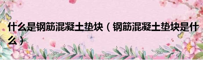 什么是钢筋混凝土垫块（钢筋混凝土垫块是什么）