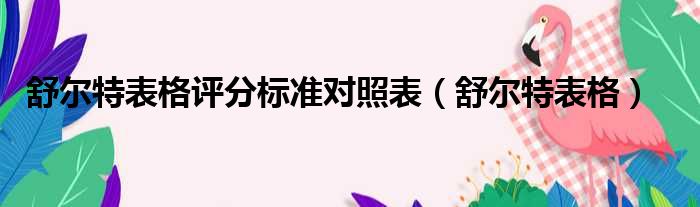 舒尔特表格评分标准对照表（舒尔特表格）