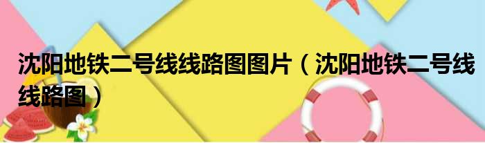 沈阳地铁二号线线路图图片（沈阳地铁二号线线路图）
