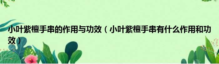小叶紫檀手串的作用与功效（小叶紫檀手串有什么作用和功效）