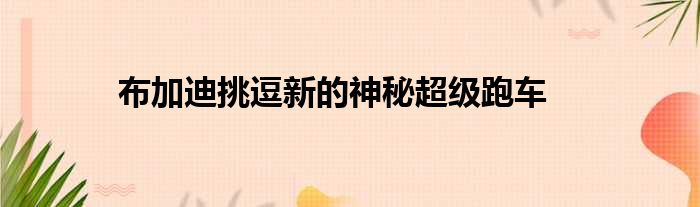 布加迪挑逗新的神秘超级跑车
