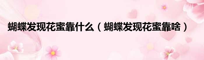 蝴蝶发现花蜜靠什么（蝴蝶发现花蜜靠啥）