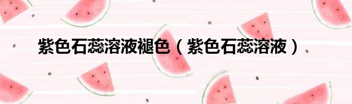 紫色石蕊溶液褪色（紫色石蕊溶液）